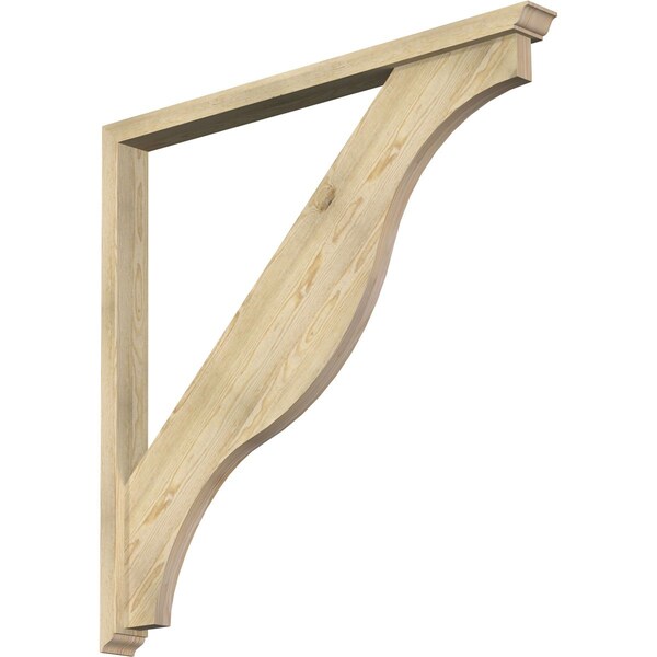 Ekena Millwork Funston Traditional Rough Sawn Bracket w/ Offset Brace, Douglas Fir, 4"W x 48"D x 48"H BKT0402X48X48FST01RDF - main
